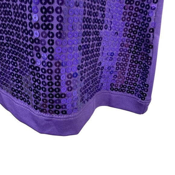 JOAN RIVERS Sequin Top Medium Purple Evening Womens Sleeveless Tank Stretch - Picture 7 of 9